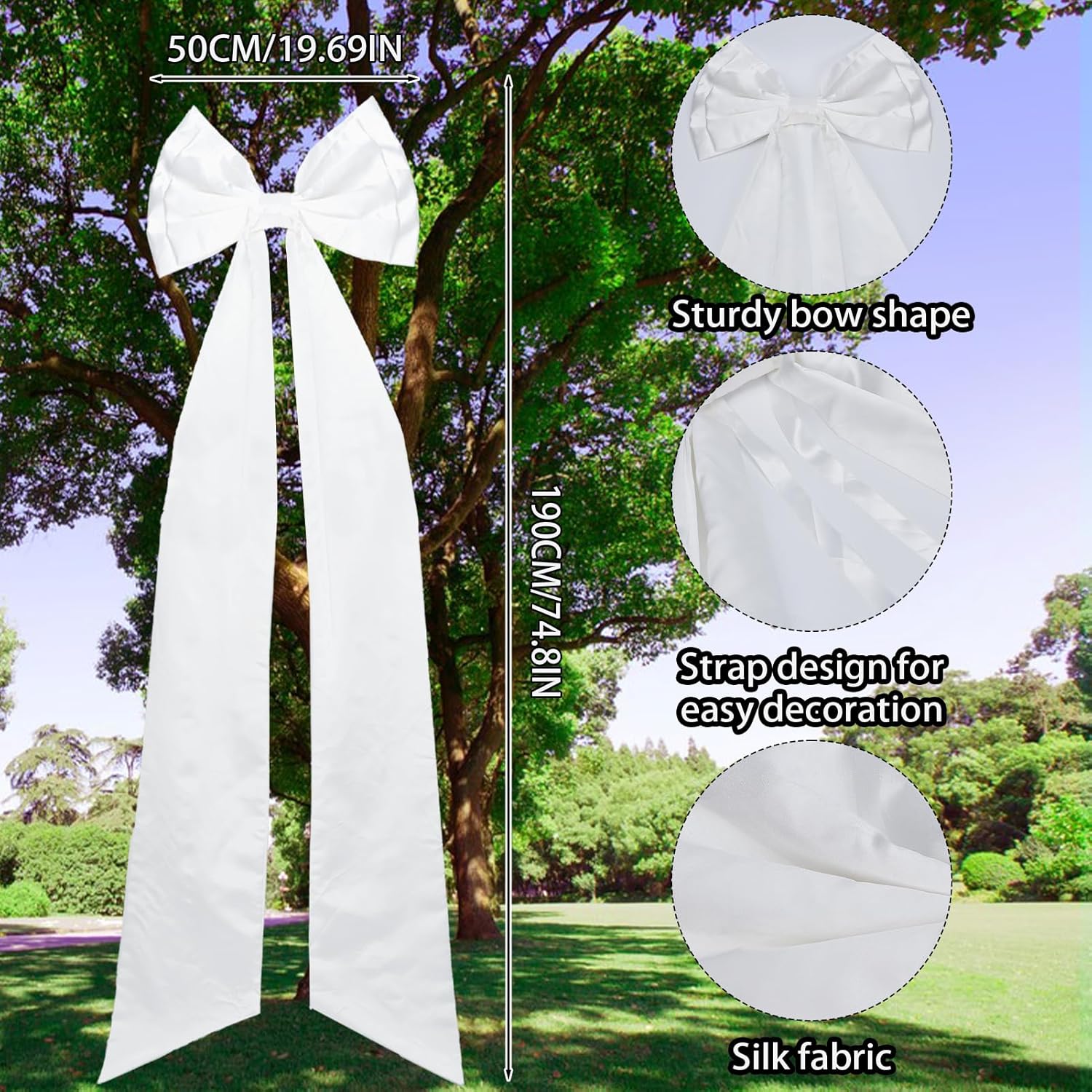 NICENEEDED 70" Giant Bow Decoration, Extra Big Satin Bow Themed Room Decor, Wedding Car Hanging Decorative Bows for Coquette Bacheloratte Bridal Christmas