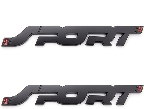 2 calcomanías deportivas 3D de metal para guardabarros laterales, para maletero, automóvil, motocicleta (negro mate)