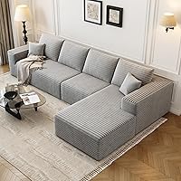 Vista 9 de Sofá seccional modular Cloud de 107.5 pulgadas con 1 otomana, sofás tapizados modernos minimalistas, cómodo sofá en forma de U para sala de estar