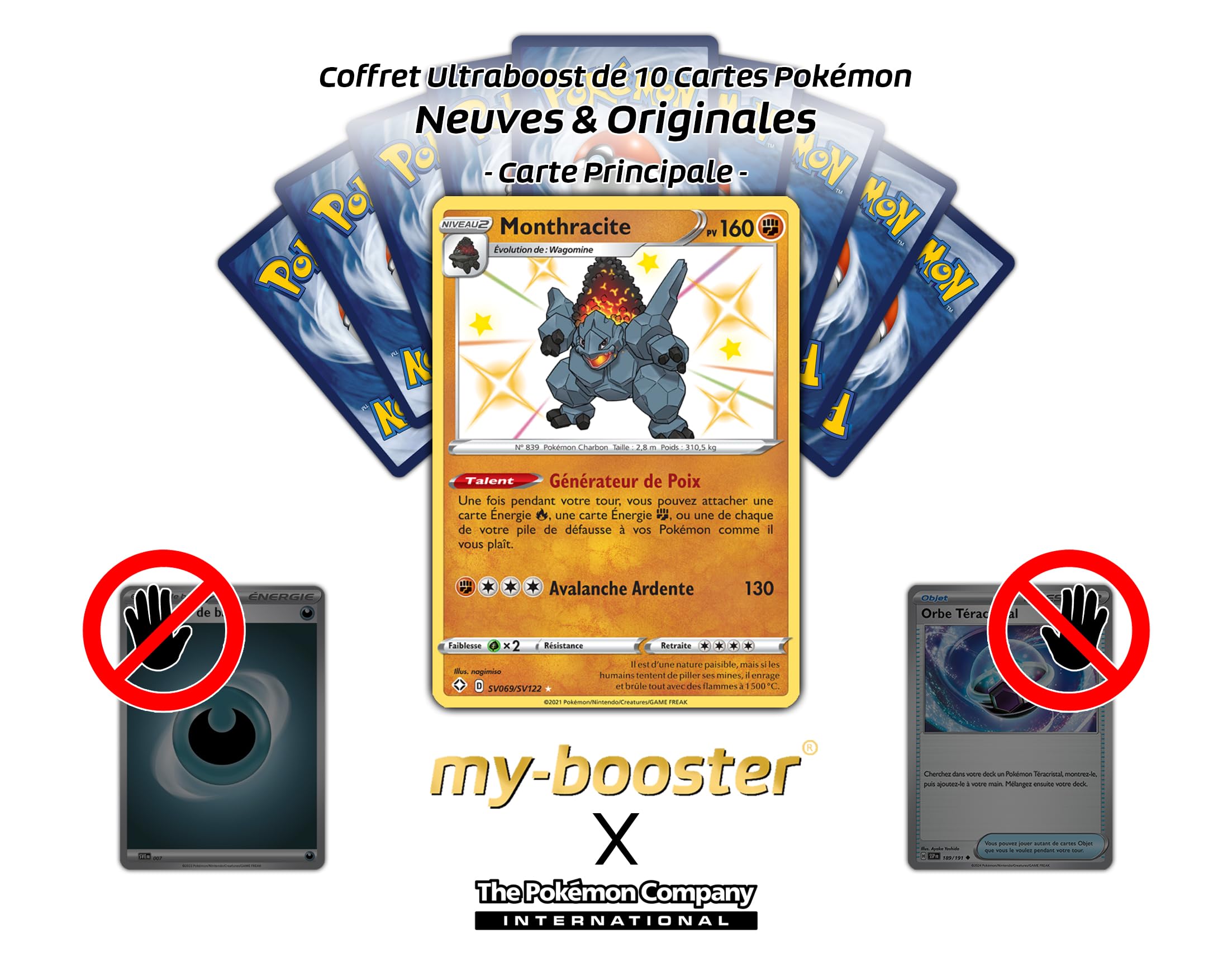 my-booster Monthracite (Coalossal) SV069/SV122 Cromatico Secreto X Écarlate et Violet 4.5 Destinées Radieuses - Box di 10 carte Pokémon Francese