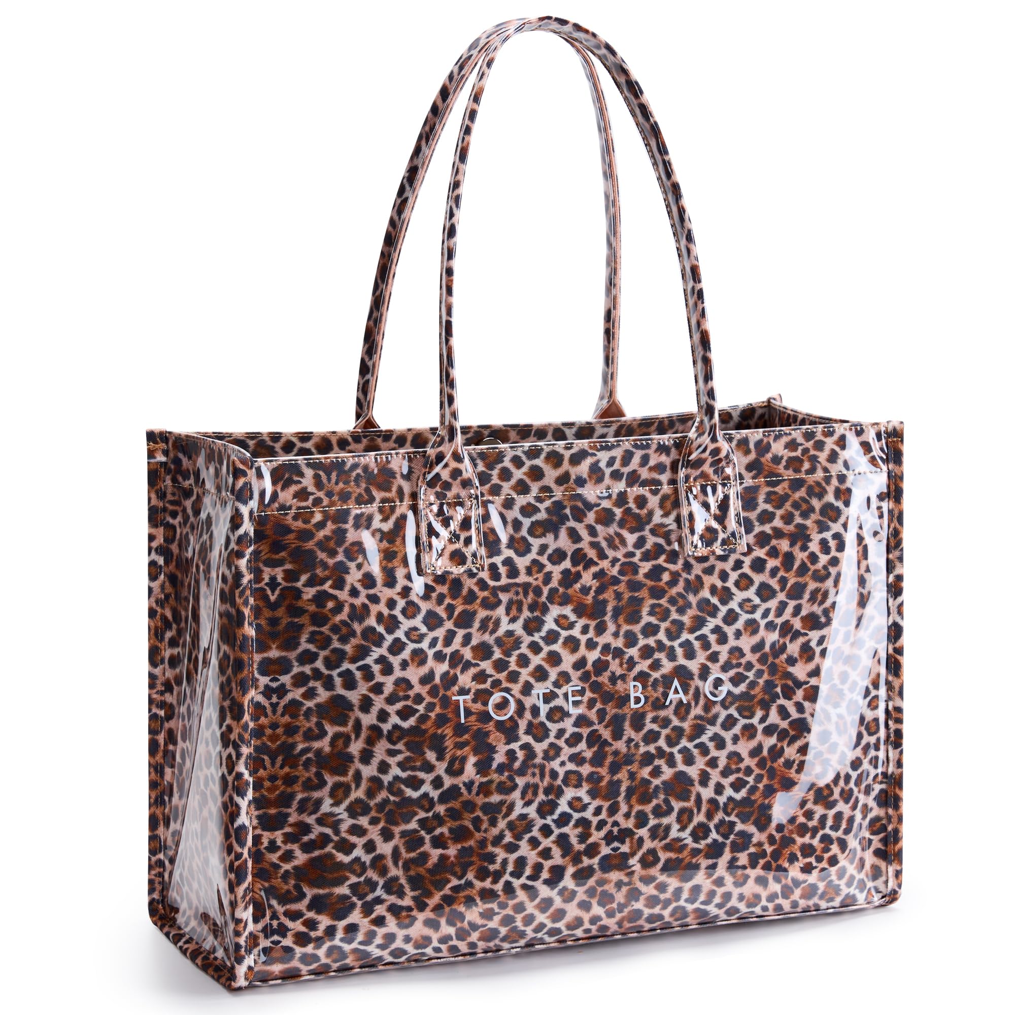 KALIDI PVC Tote Bag Women’s Kraft Paper Work Handbags Purses with Top Handle