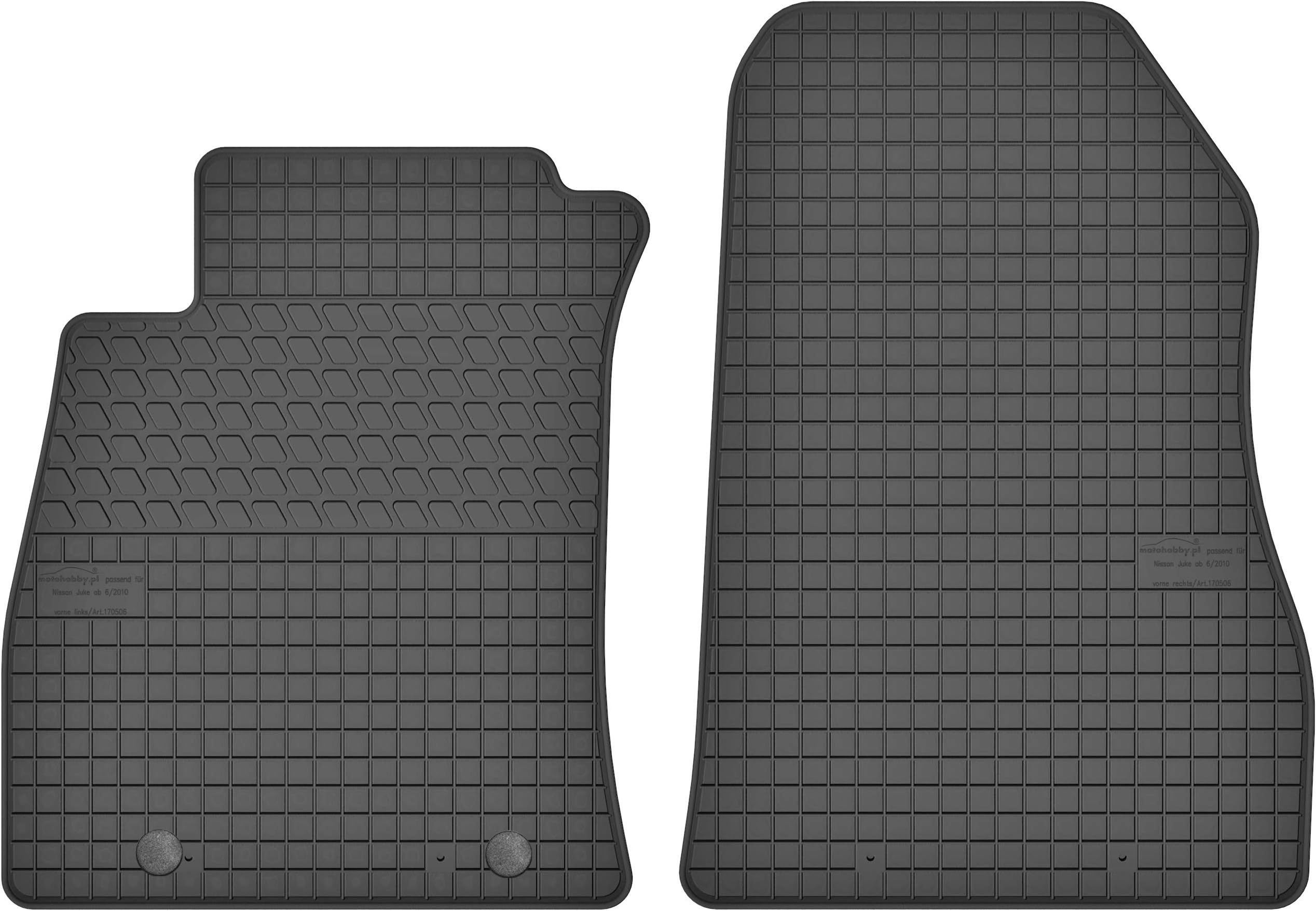 Lot De 2 Tapis De Sol Avant En Caoutchouc Pour Nissan Juke