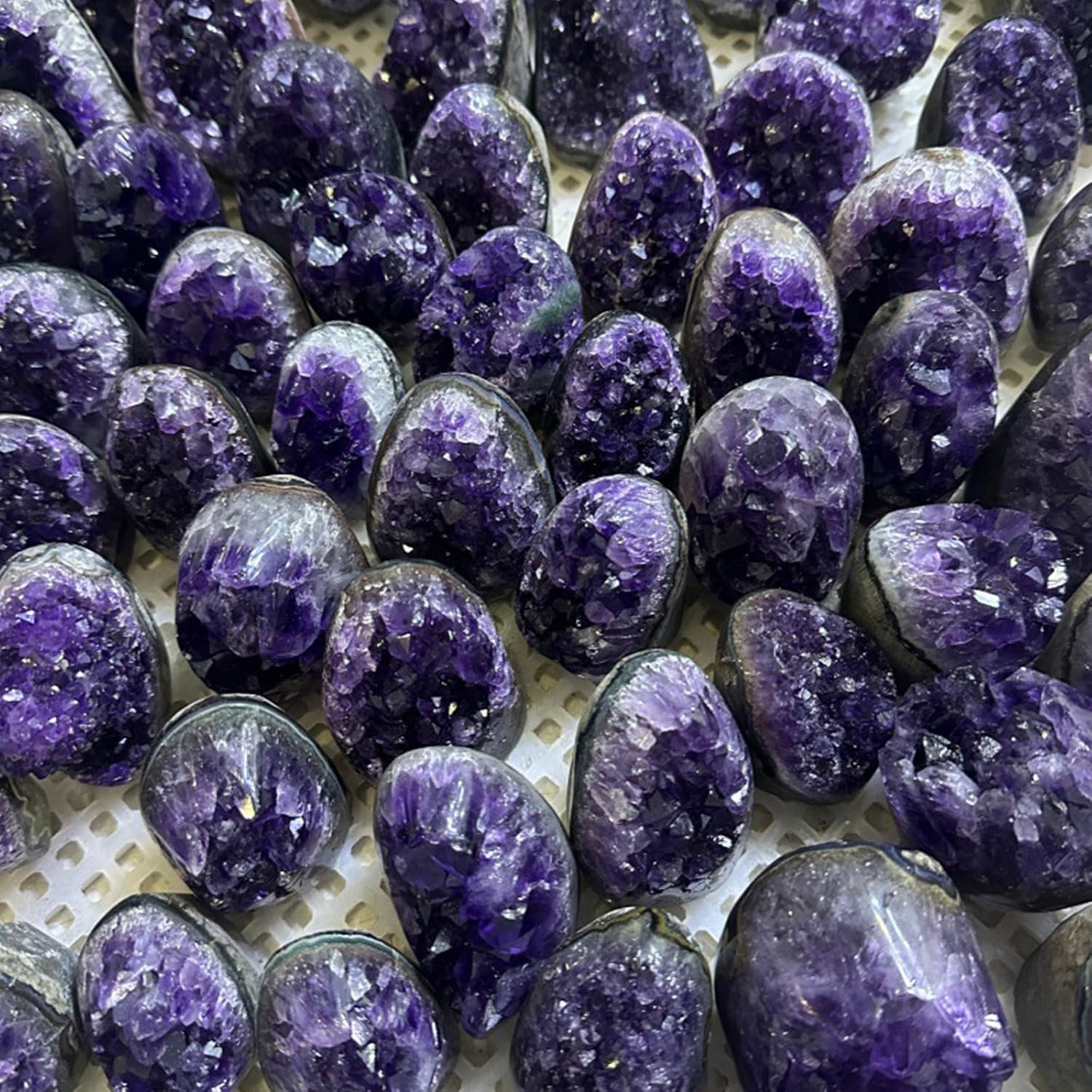天然ウルグアイアメジストクリスタルクラスター標本石クリスタルヒーリング瞑想レイキ家の装飾,200~300g 【スターリングシルバーディスクビーズ】