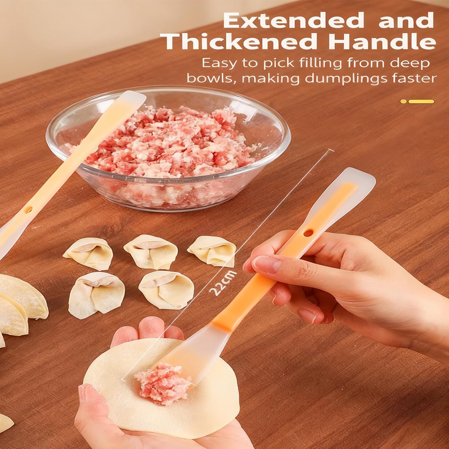 Duals Head Filling Spoon Silicone Dumpling Tool for Stuffing Dumplings Wontons with Nonstick Surfaces Kitchen Utensils