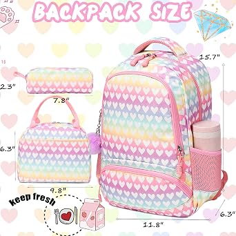 Unicorn Backpack for Girls School Backpack for Girls Unicorn Bookbag School Bag Set for Elementary Back to School