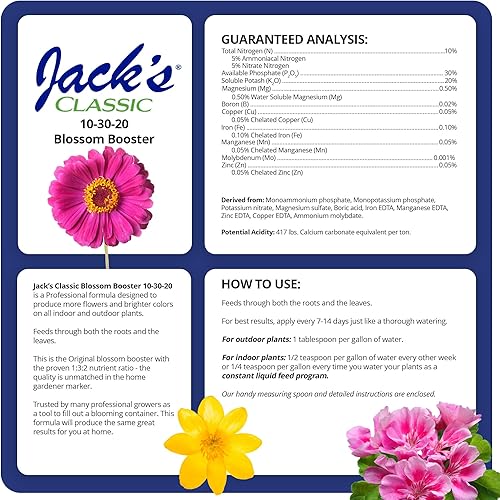 Miniatura 2 de Alimentos vegetales solubles en agua Jack 's Classic Blossom Booster 10-30-20, 8 onzas