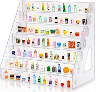 Mini Brand Organizer Display Rack of 7 Layers Mini Brand Display | Adjustable dividers fit mini collectibles and figures. Case only, Minibrands not included.