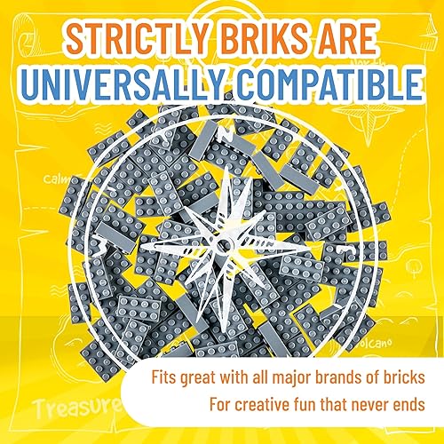 Vista 4 de Strictly Briks - Classic Briks - Kit de iniciación de construcción 100 % compatible con todas las principales marcas de bloques Gris 2x4 - 96 Piezas