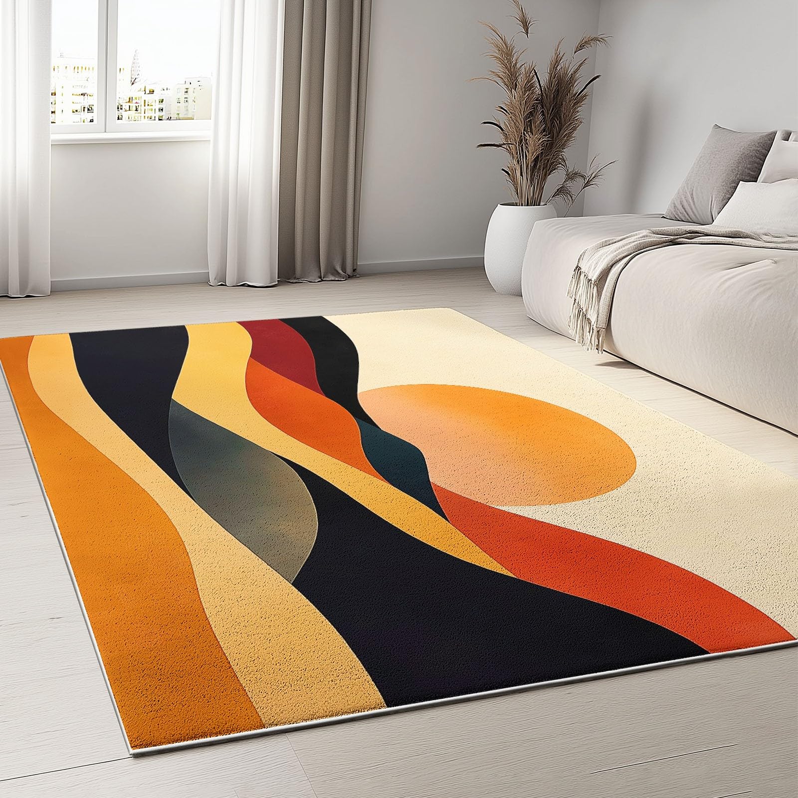 Tapis de salon design moderne collines 120x180cm | Tapis de chambre doux