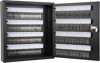 KYODOLED Key Storage Lock Box with Code,Locking Key Cabinet,Key Management Wall Mount with Combination Lock,Key Hooks & Tags Key Labels 200 Key,Black