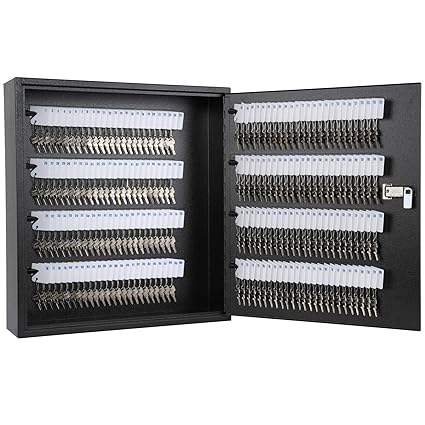 KYODOLED Key Cabinet, 200 Key Organizer with Combination Lock, Wall Mount, Black, 12.1
