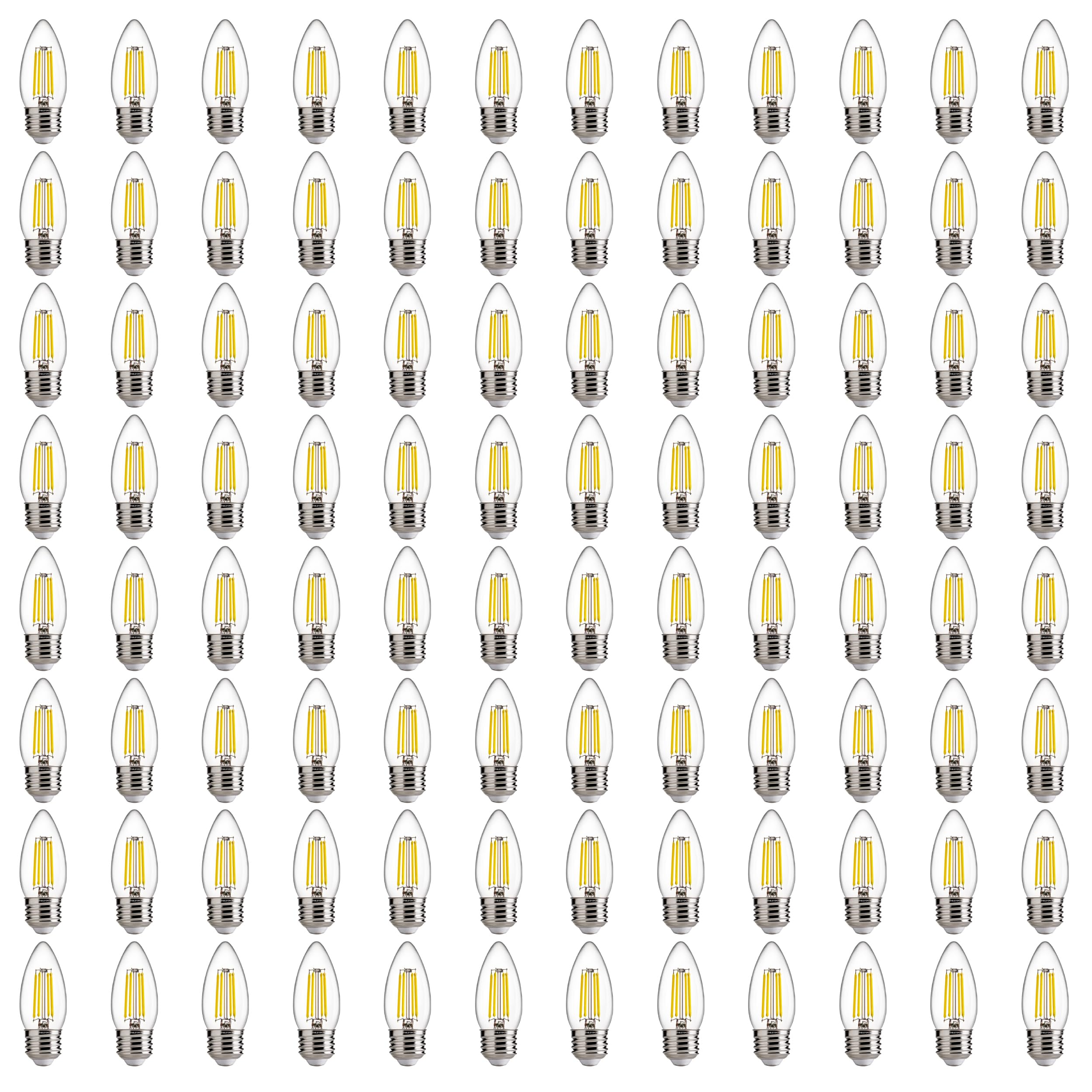 FLSNT B11 E26 LED Chandelier Light Bulbs, 60W Equivalent, 5000K Daylight Dimmable LED Candelabra Bulbs, 550LM, 96 Pack UL,CA65 Listed.