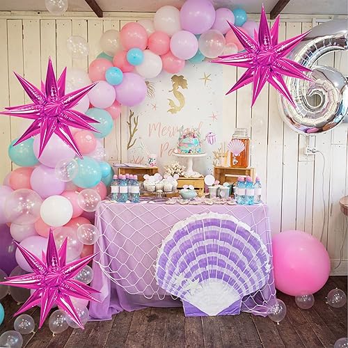 Vista 28 de ZAKVOOR 60 globos con forma de estrella, 12 puntas de aluminio, decoración de fiesta, globos para Navidad, Año Nuevo, graduación, cumpleaños (dorado)