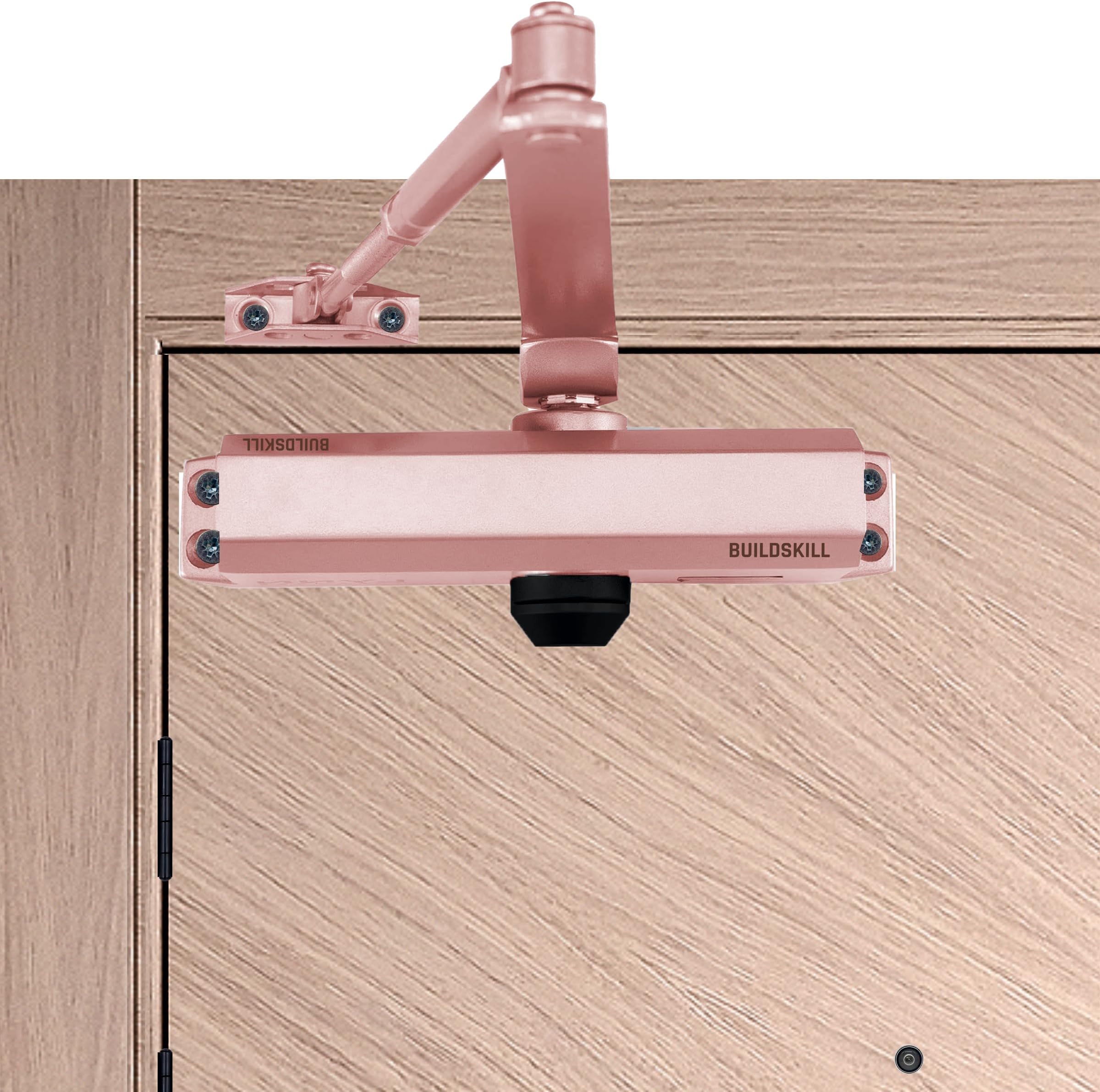 Buildskill Hydraulic Door Closer with Scissors Arm, Door Closer for Wooden Door, Aluminium, Metal Door, Automatic Door Closer for Home, Door Stopper with Adjustable Speed, 85 Kg, Rose Gold (Pack of 1)