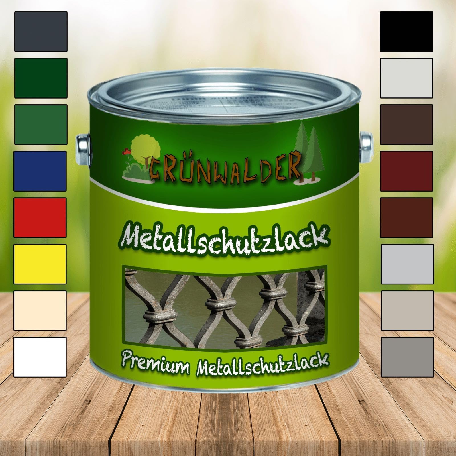 Rostschutz-Grundierung premium Rostschutzfarbe - pigmentierter Farb-Anstrich, leichte Verarbeitung & Wetterbeständig in Hell-Grau und Rot-Braun