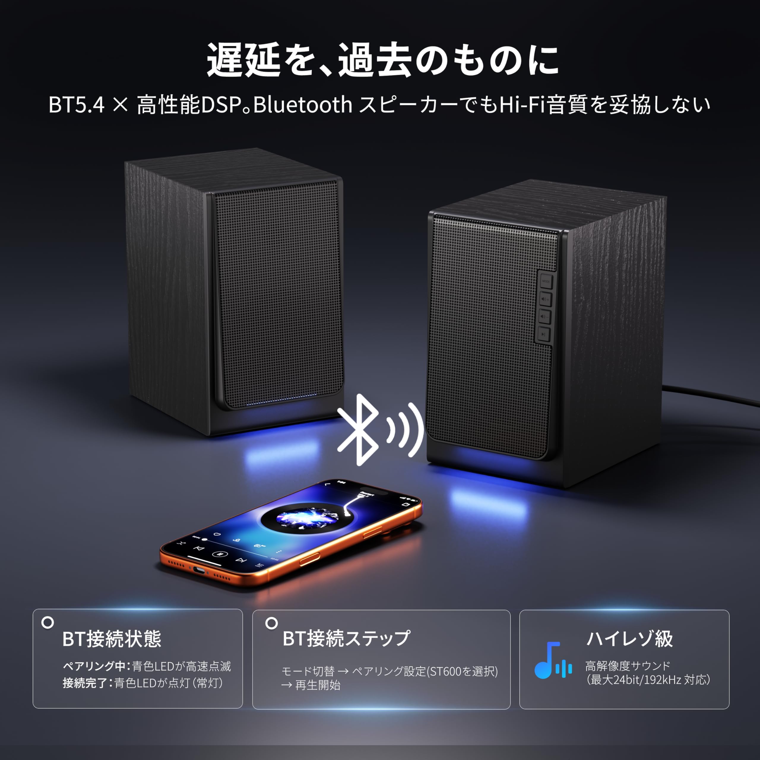 Amazon.co.jp: Kstime マルチメディアスピーカー 66W RMS高出力 PC