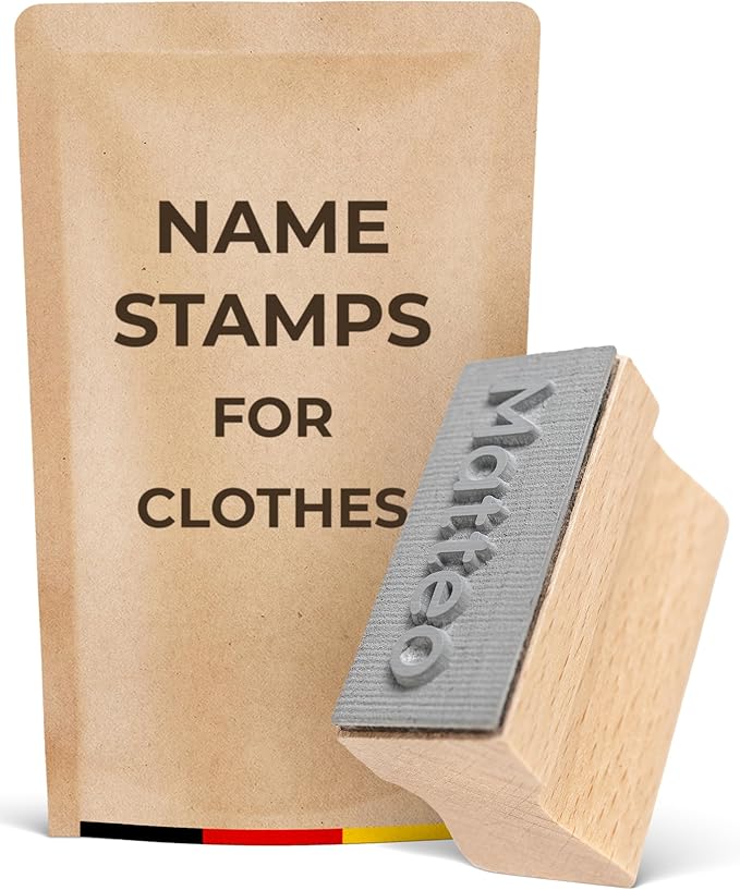 melu kids® EcoFriendly Name Stamp for Clothes & Paper for Kids