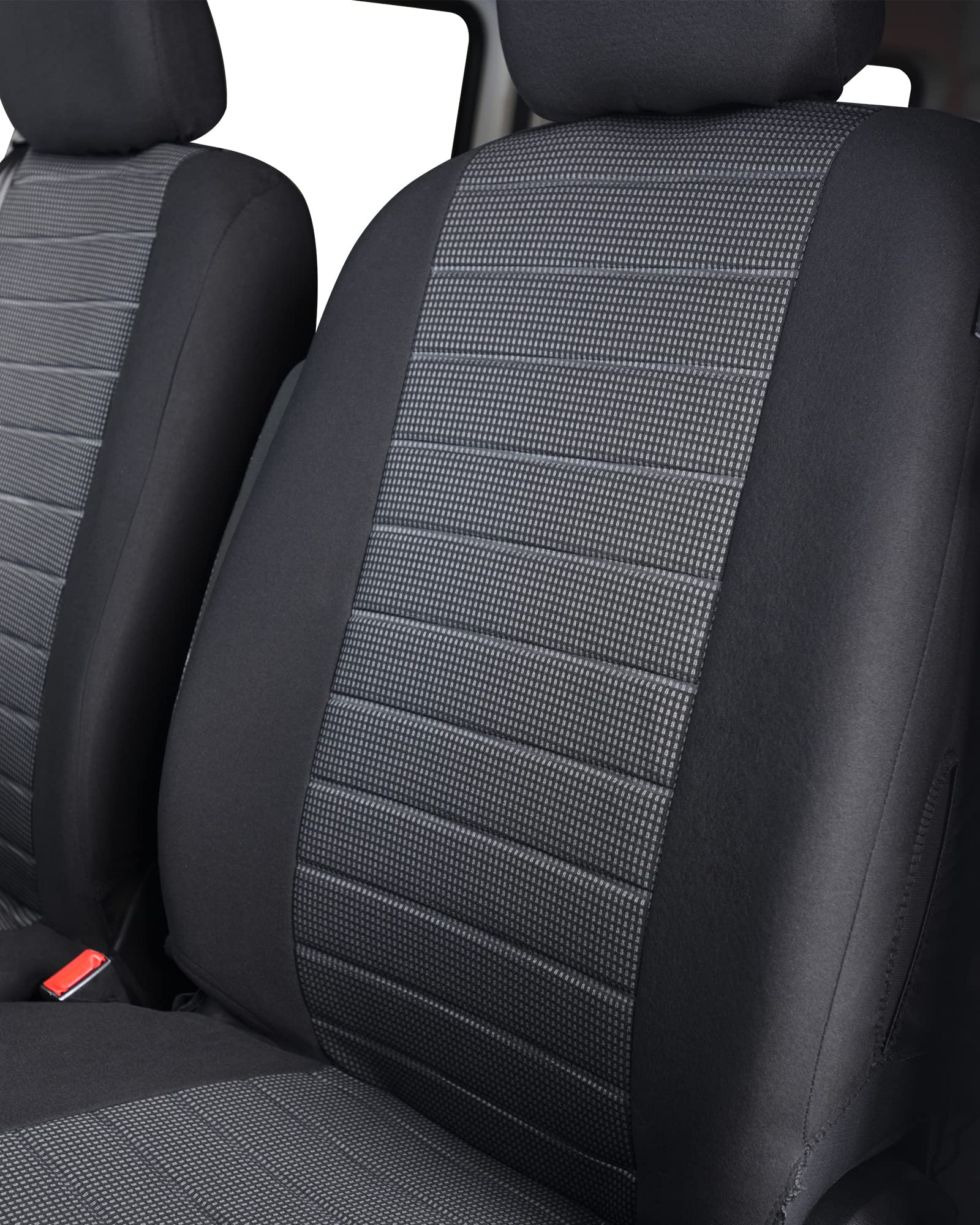 TOYOUN Juego de Fundas para Asientos de Coche para Furgonetas y Camiones de 2 + 1 Fundas Asientos Coche Universales para Delanteros Poliéster Cubre Asiento Coche Accesorios de Automóvil,Gris
