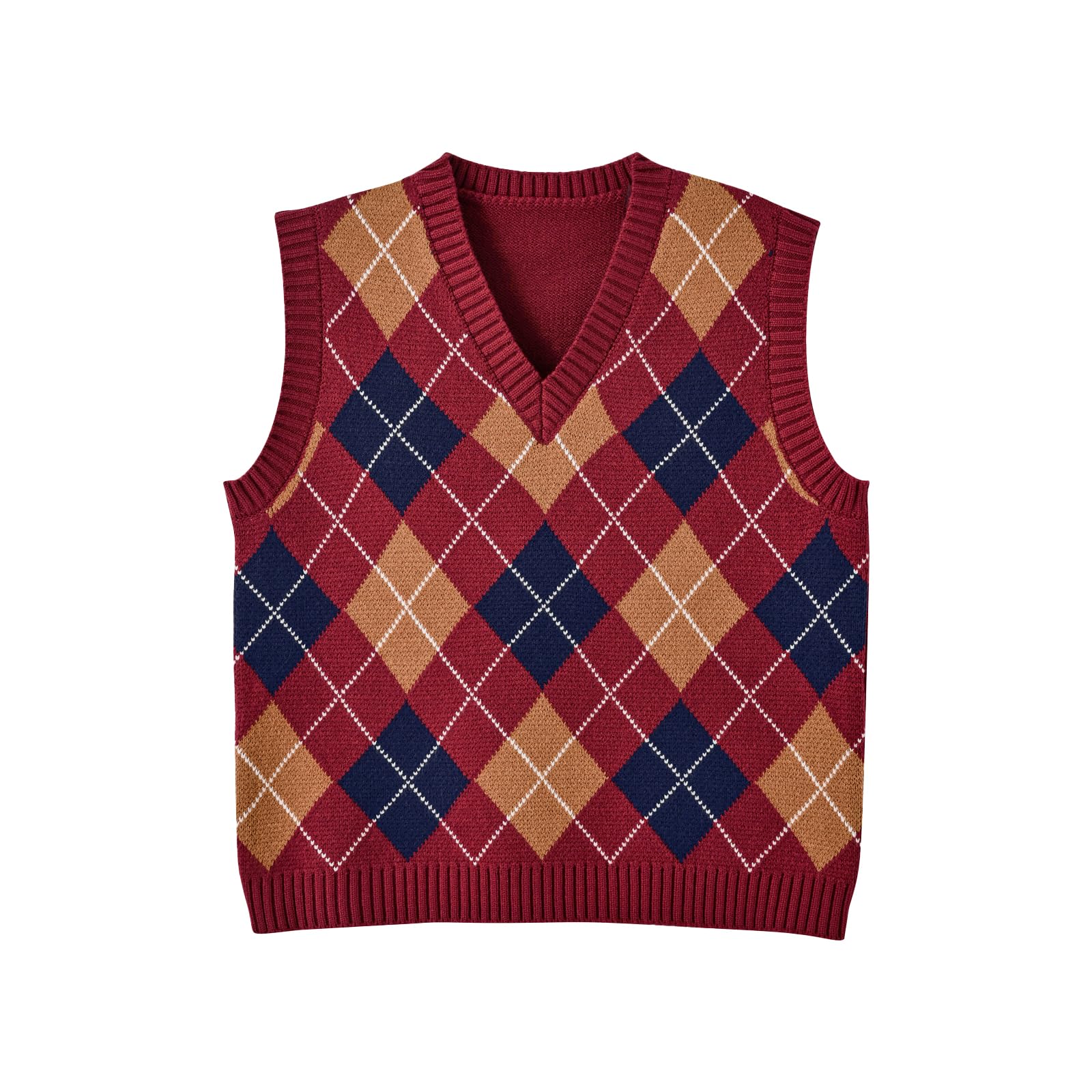 Women's Sweater Vest,Y2K Sleeveless Pattern Preppy Style Knitted Crop Tank Top for Girl