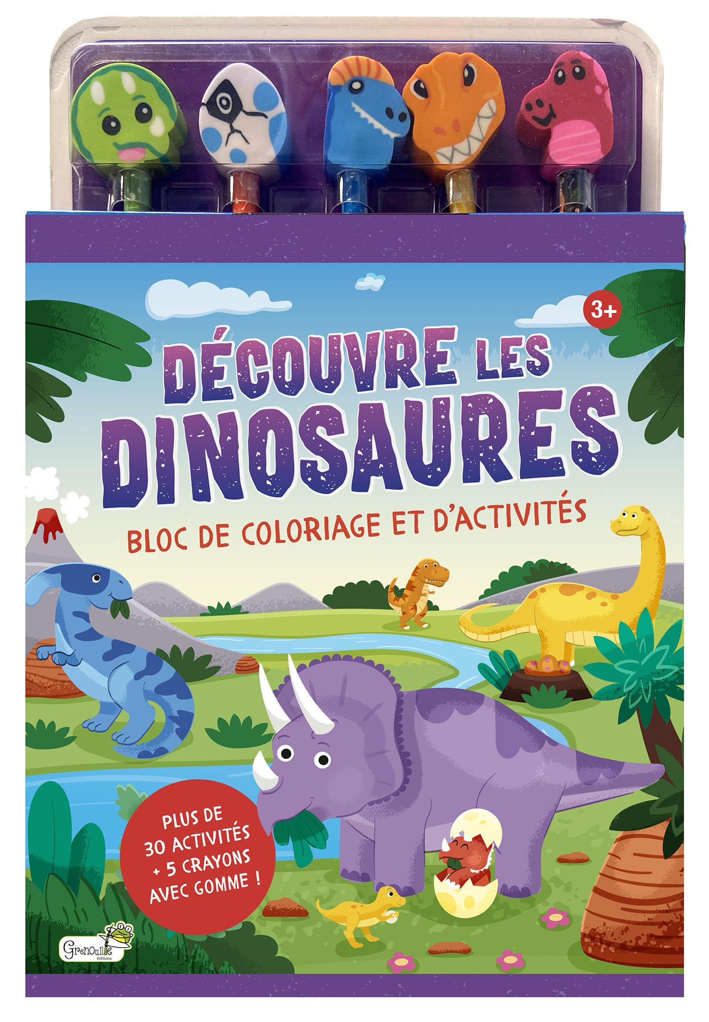 Découvre les dinosaures: Bloc de coloriage et d'activités
