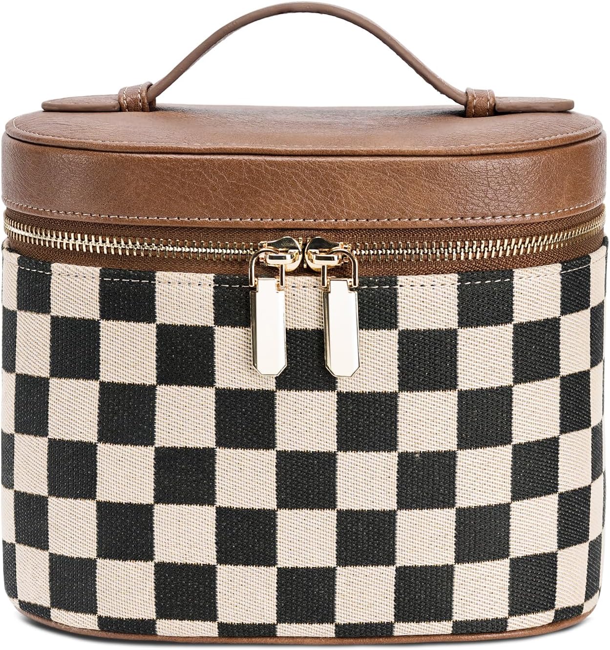 honitty Makeup Bag, Travel Make up Case with Compartments and Handle, Portable Cosmetic Organizer Bags,Toiletry Bag for Women