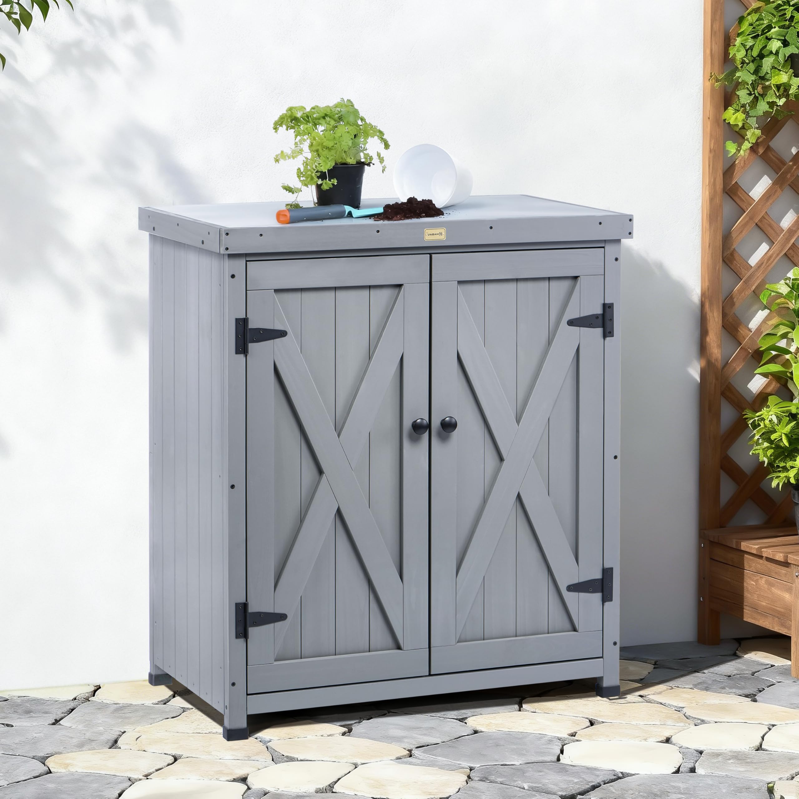 The 5 Best Outdoor Storage Cabinets in 2026 2 HABAU Outdoor Storage Cabinets Weatherproof for Patio, Garden Work Bench with Sh - product photo