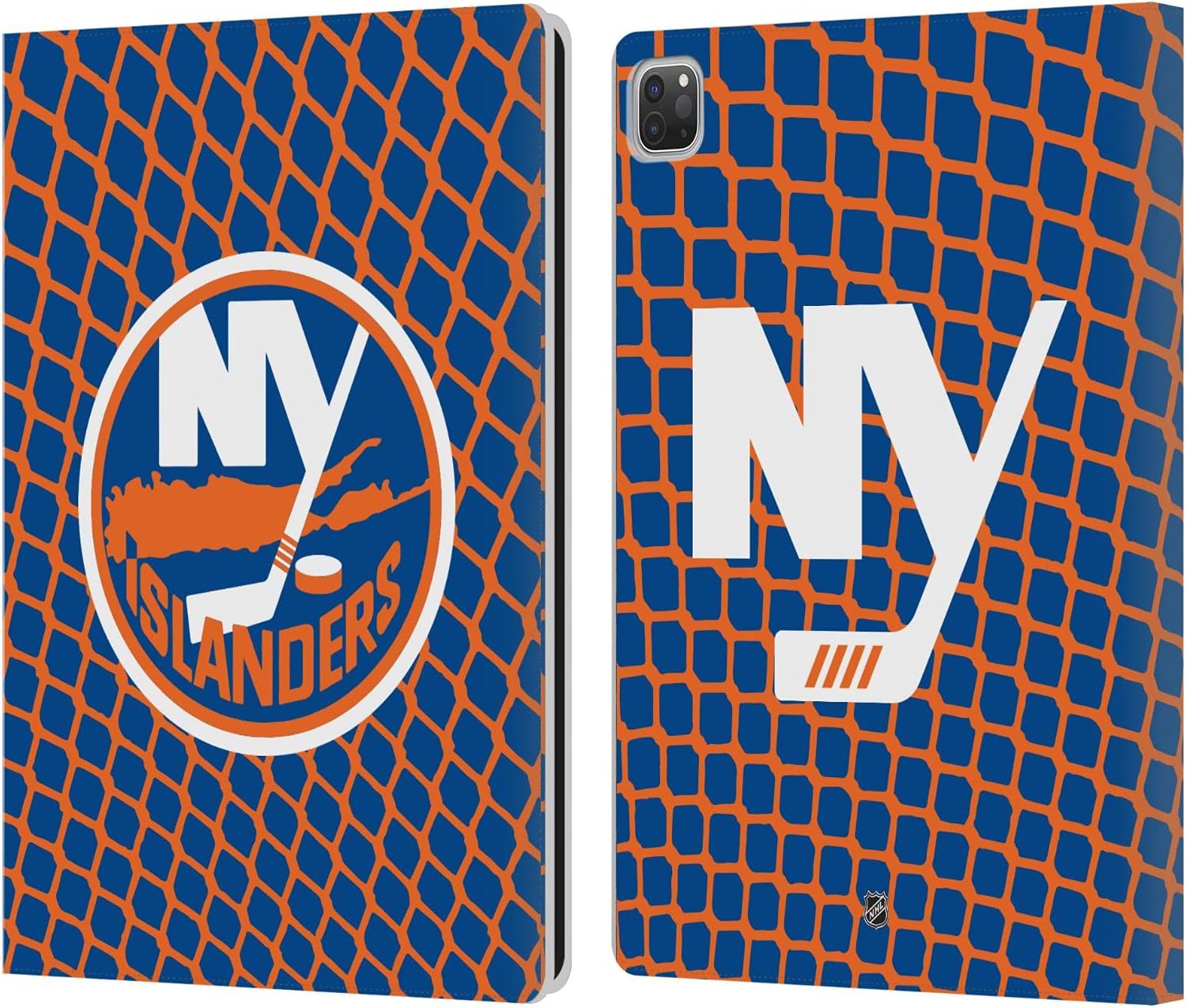 Head Case Designs Officially Licensed NHL Net Pattern New York Islanders Leather Wallet Case Compatible with Apple iPad Pro 12.9 2020/2021/2022