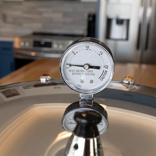 Miniatura 3 de NESCO Recipiente de presión manual de 16.9 cuartos de galón, olla a presión con indicador de presión, tapa de bloqueo y protector de bloqueo