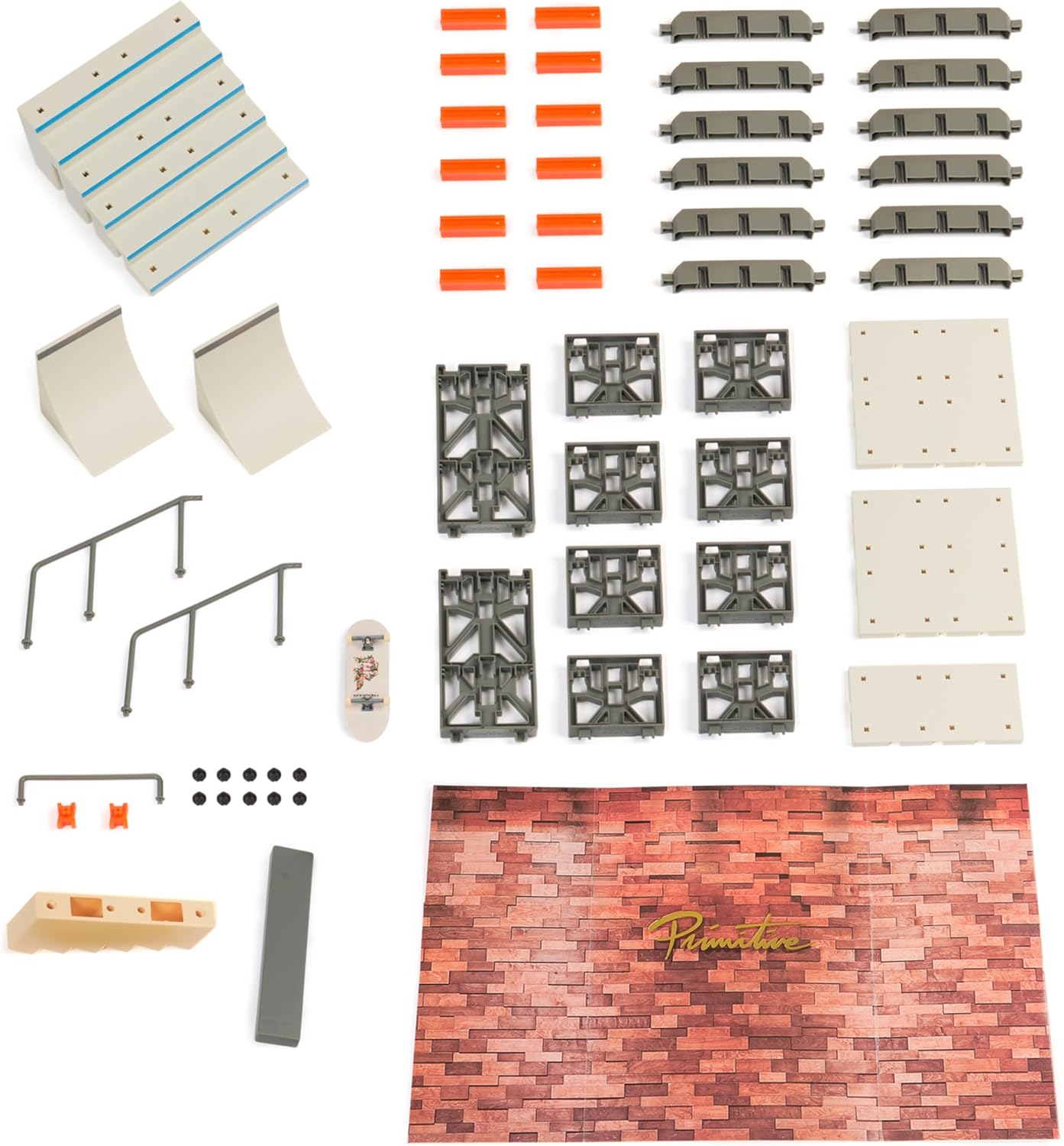 TECH Deck, Primitive X-Connect Skate Park, Customizable and Buildable Ramp Set with Exclusive Fingerboard, Kids Toy for Ages 6 and up