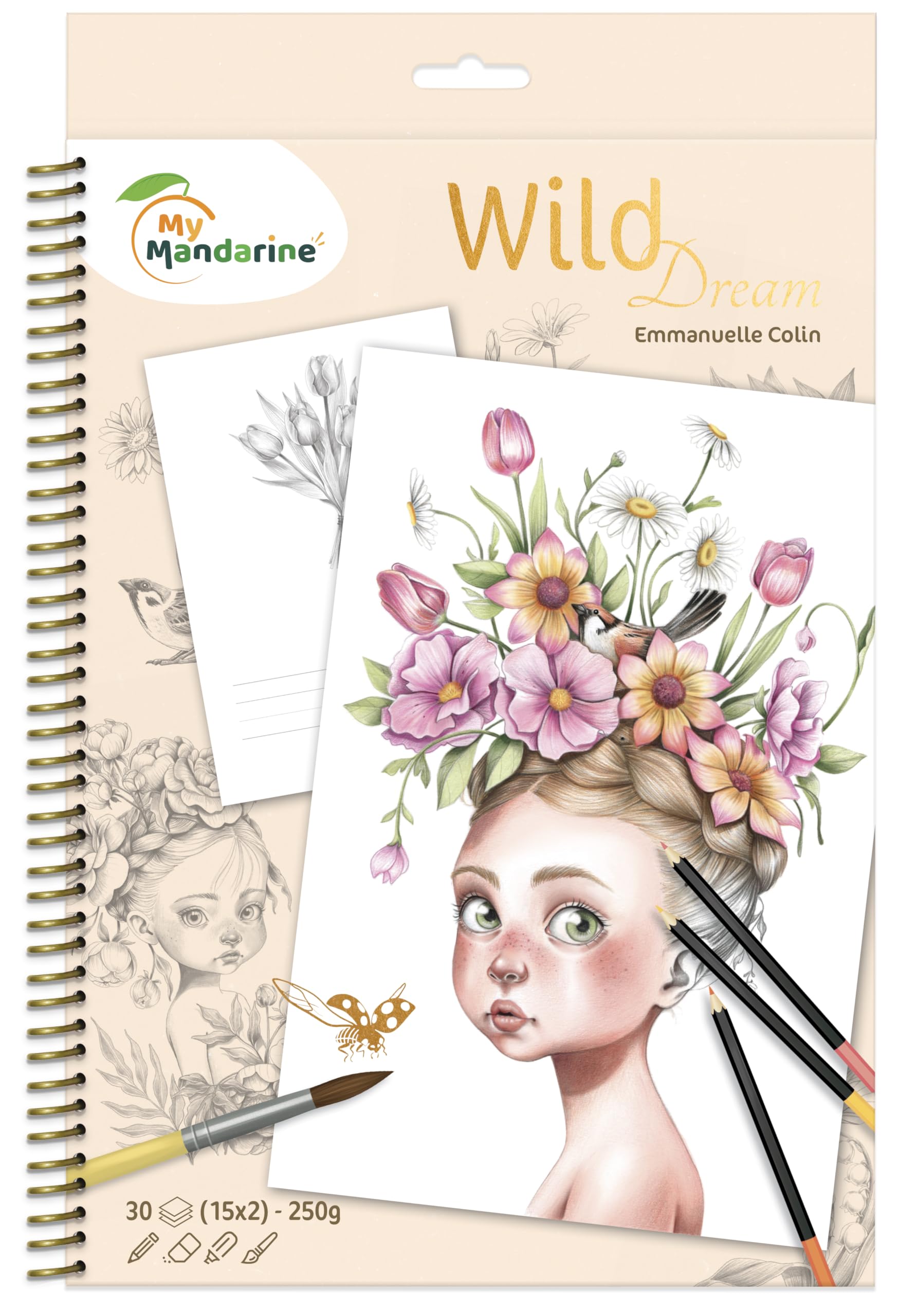 Avenue Mandarine GY163C - One Wild 36-Page Spiral Notebook - A4 250g - Wild 8 Theme - Children's Creative and Leisure Activity - Ideal for Drawing and Colouring
