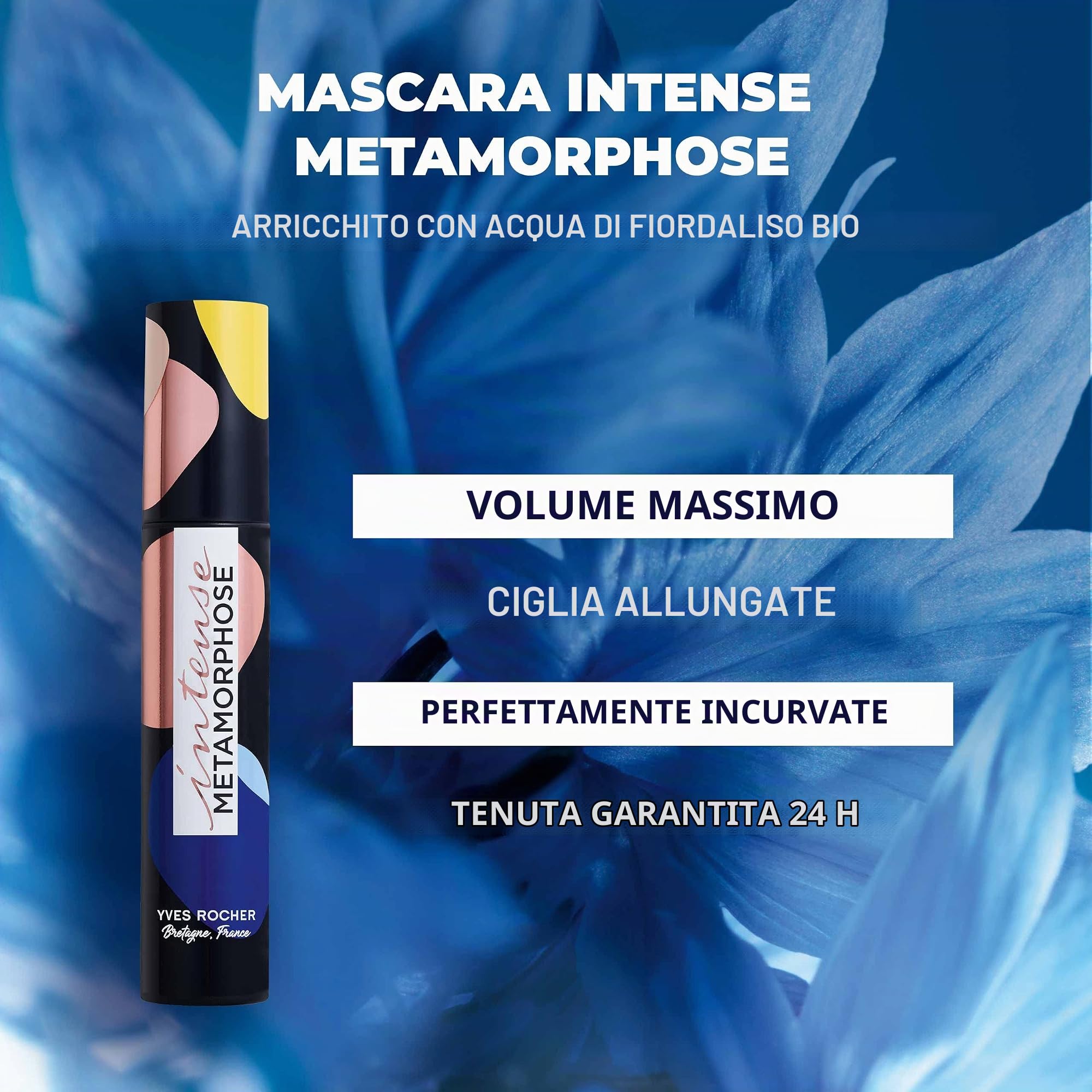 Yves Rocher COULEURS NATURE Mascara Intense Metamorfosi Brun, mascara per ciglia piene e occhi belli, 1 flacone da 7,8 ml