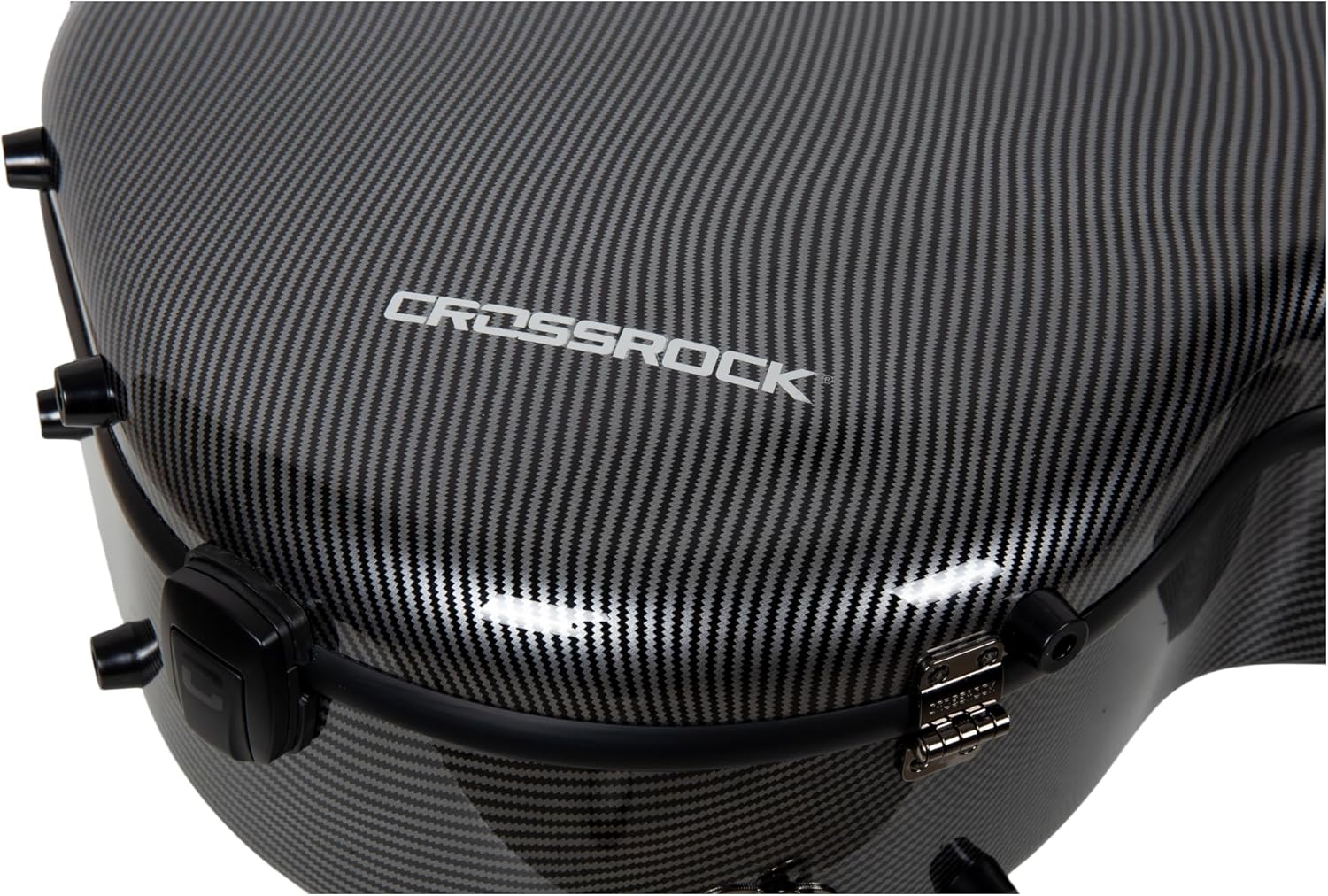 Crossrock Ultra Fiberglass Flight Case for Dreadnought Acoustic Guitar | Lightweight 7.7lb Shell, TSA Lock, Backpack Straps – Gloss Black (CRF5030DBK)