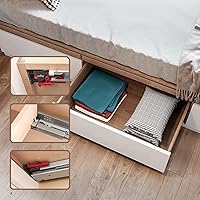 Vista 6 de Knobelite 1 par de guías de cajón de 18 pulgadas de montaje inferior, rieles de cajón de cierre suave autocierre de extensión completa, guías