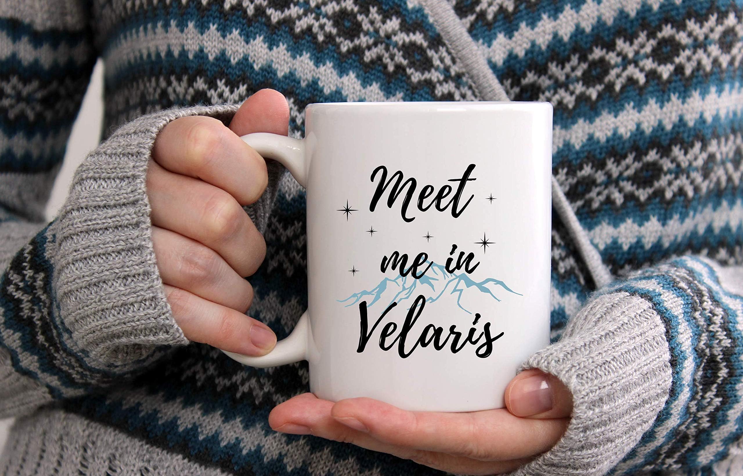 Balor Meet Me In Velaris- A Court of Thorns and Roses- ACOTAR- Sarah J Maas Inspired Gift- Bookish Coffee Mug Gift for Friend, Girlfriend, Daughter, Coworker (White, 11oz)