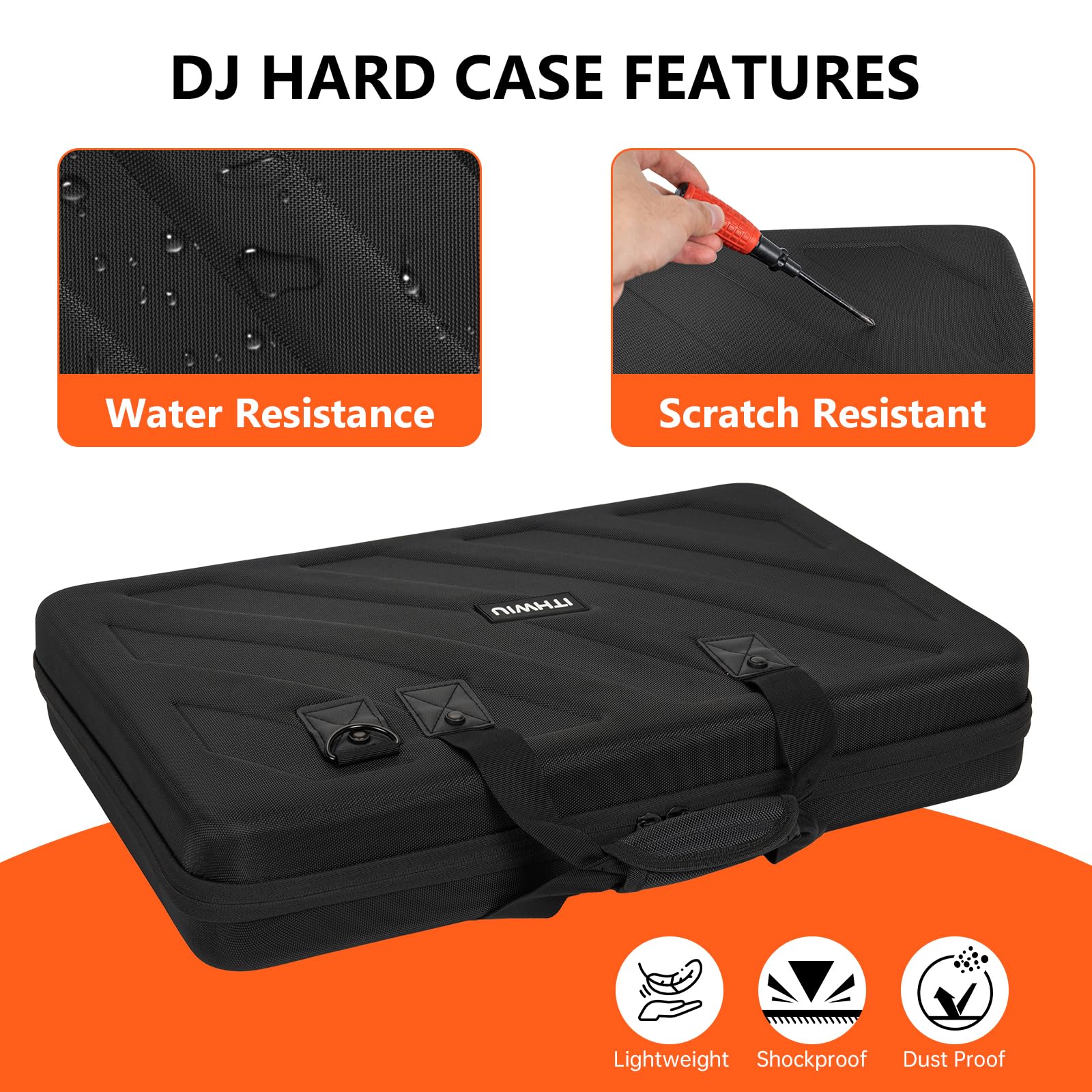OUUTMEE Borsa rigida per DJ, custodia per controller DJ per Pioneer DDJ, borsa da viaggio per DJ, Nero , DDJ-FLX6/SX2/SX3