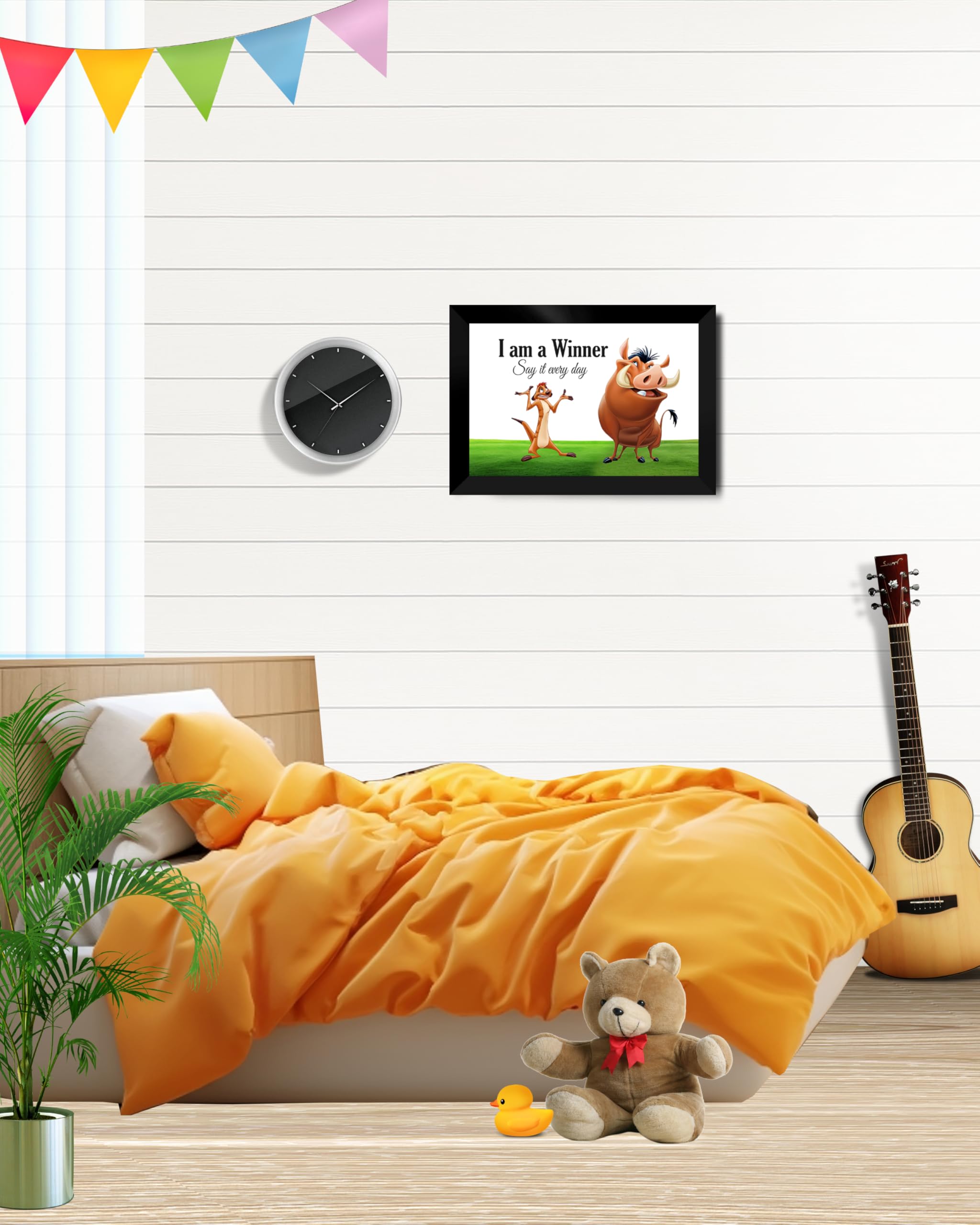 Motivational Wall Frame for Kids – “I Am a Winner, Say It Every Day” – Positive Affirmation Quote – Black Frame – Inspiring Wall Art for Bedroom, Study Room or Nursery 1