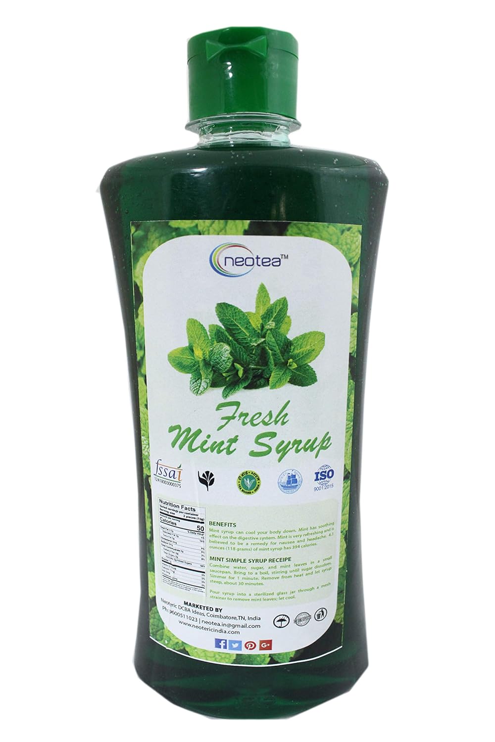 Neotea Fresh Mint Flavor Syrup, 500ml Amazon.in Grocery & Gourmet Foods