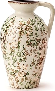 Green Chinoiserie Floral Ceramic Vase