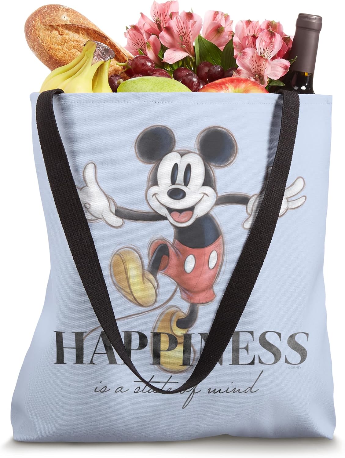 Disney 100 Anniversary Mickey Mouse D100 Quote Happiness Tote Bag