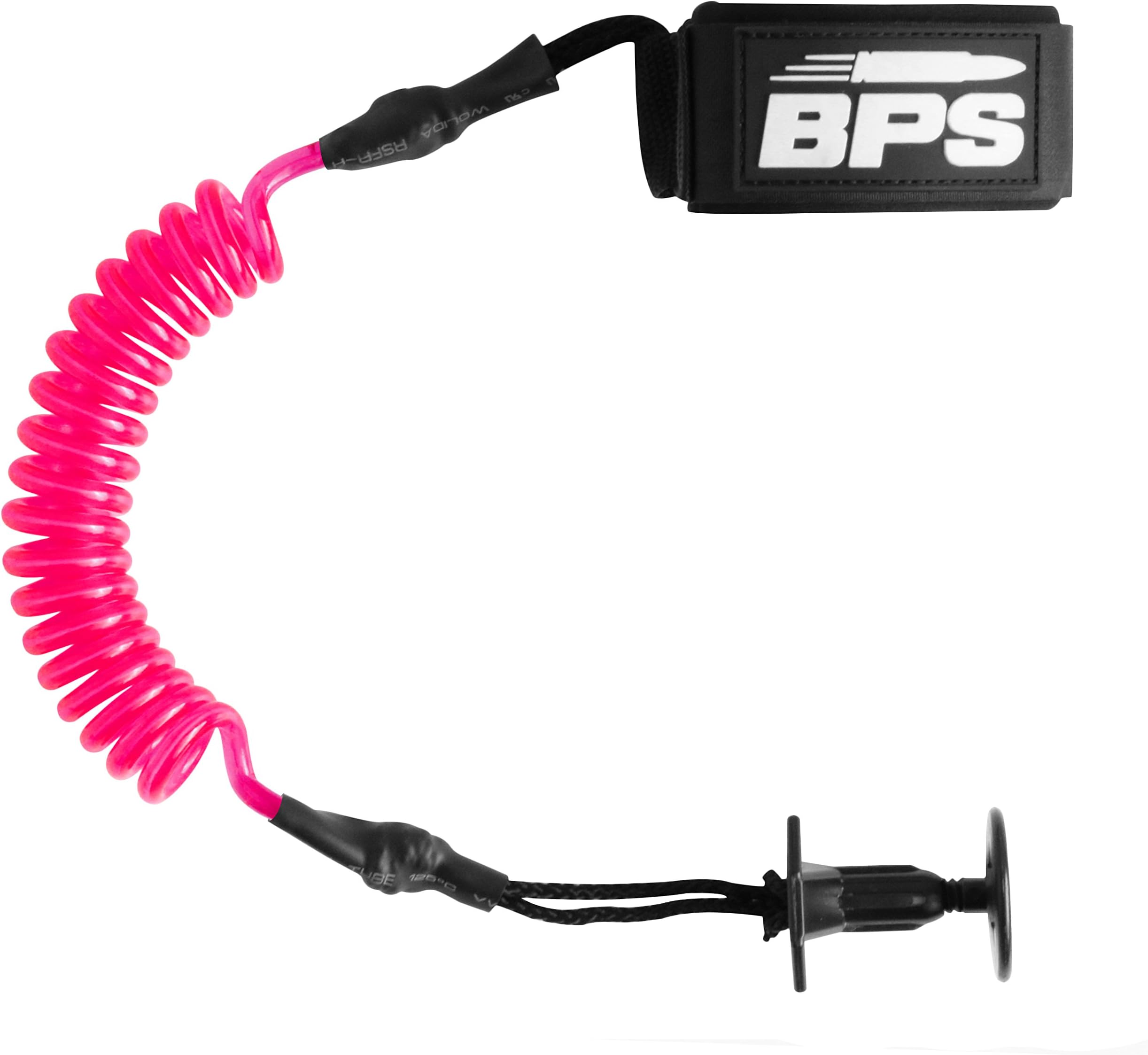 BPS 'Storm' Bodyboard Wrist Leash - 4' Coiled Bodyboarding Leash Premium Coil with Plug
