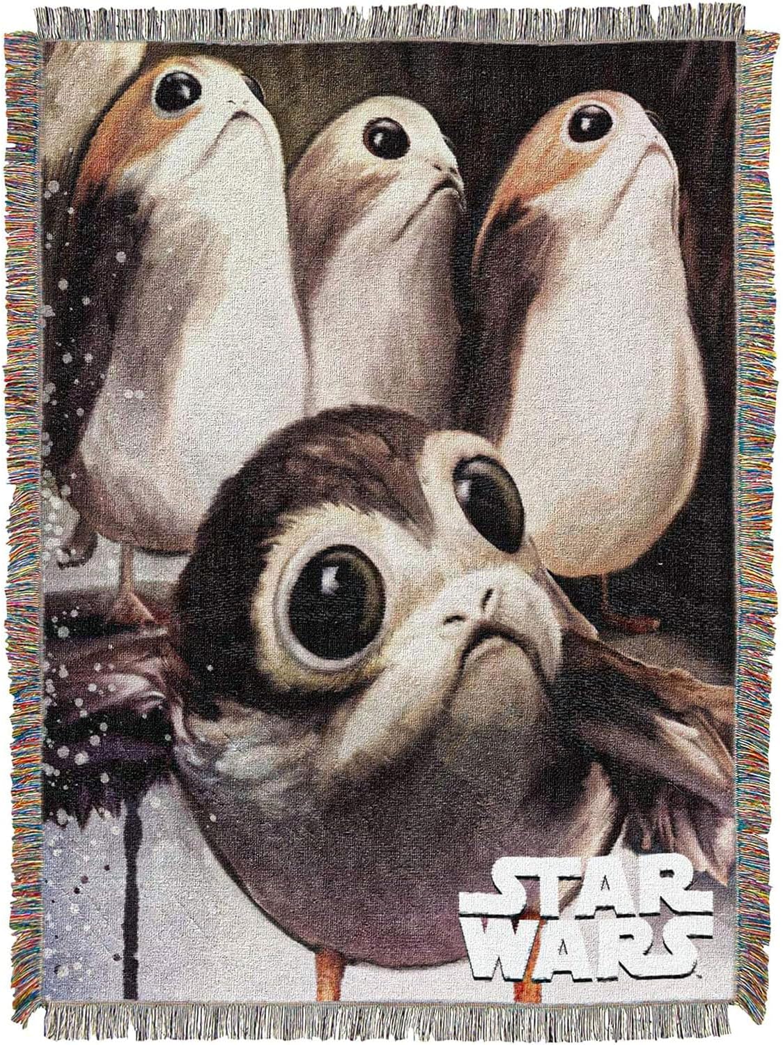 Northwest Star Wars Woven Tapestry Throw Blanket, 48" x 60", Feed The Porgs