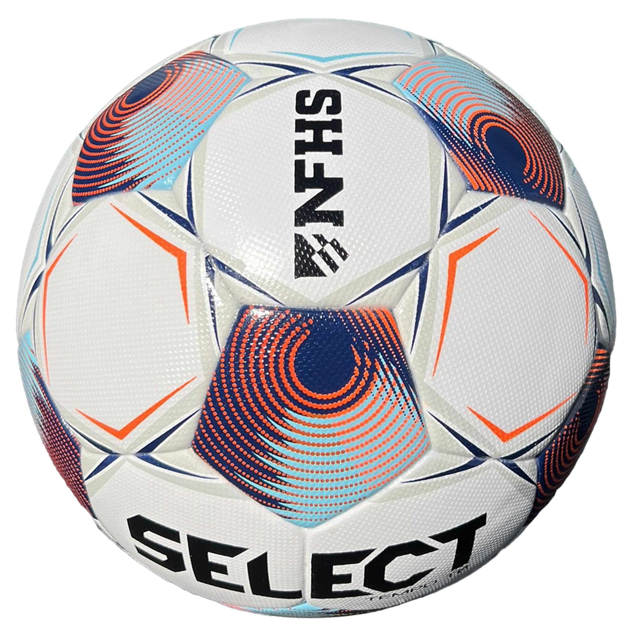SELECT Tempo TB NFHS Pallone da calcio, bianco/blu/arancione, misura 5