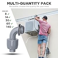 Vista 5 de Conector hermético líquido no metálico de 90 grados de 1/2 pulgada, para accesorios de tubo flexible eléctrico de PVC NPT, conectores no metálicos