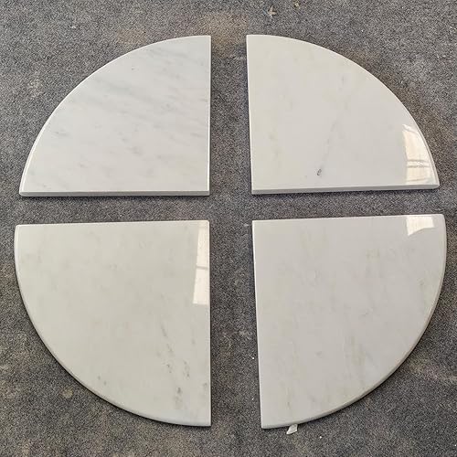 Miniatura 2 de Estante esquinero de mármol para montaje en pared, estante de ducha de esquina de mármol blanco estatuario, estantes de esquina de borde redondo