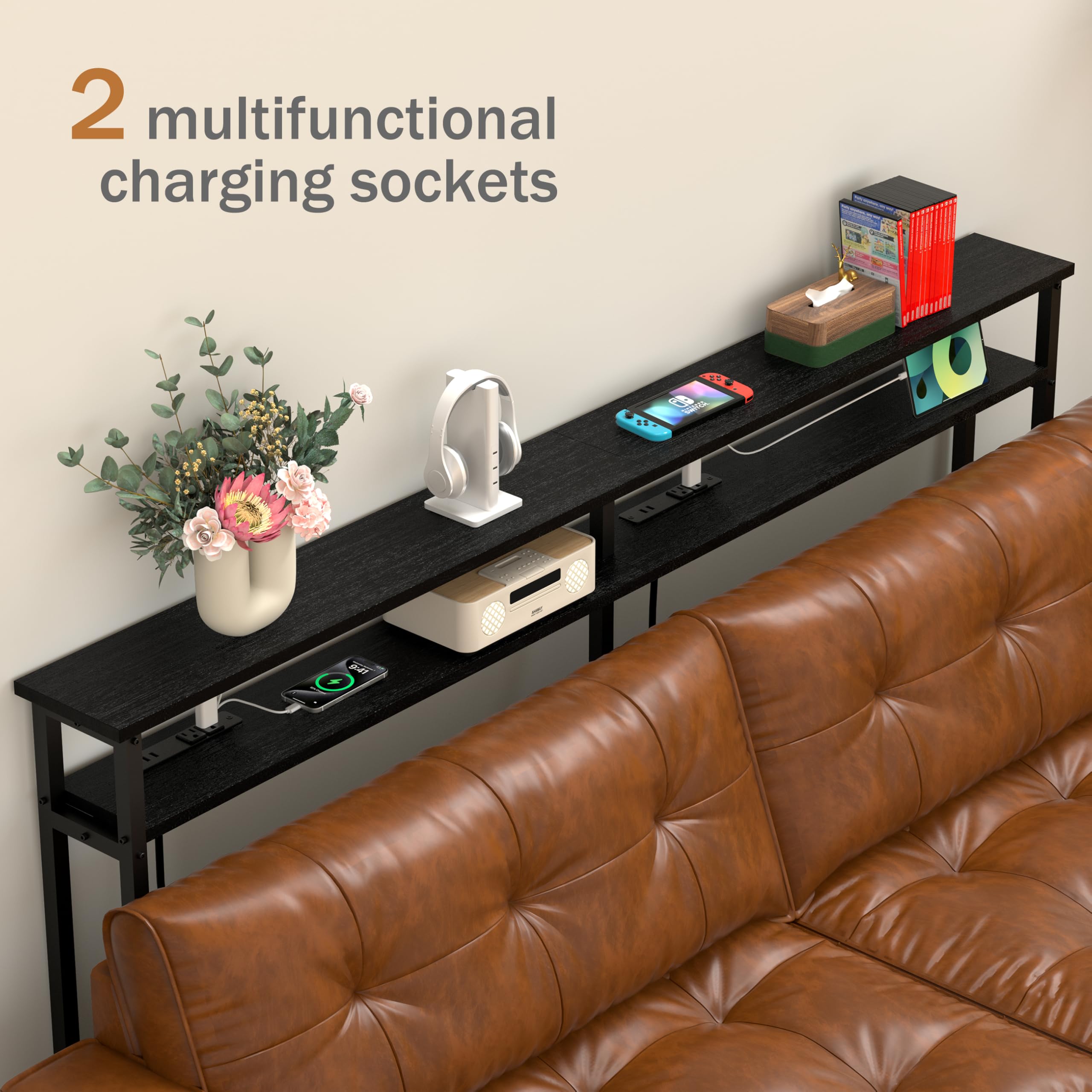 Amazon.com: Keelian 78 Inch Double-Layer Narrow Console Sofa Table