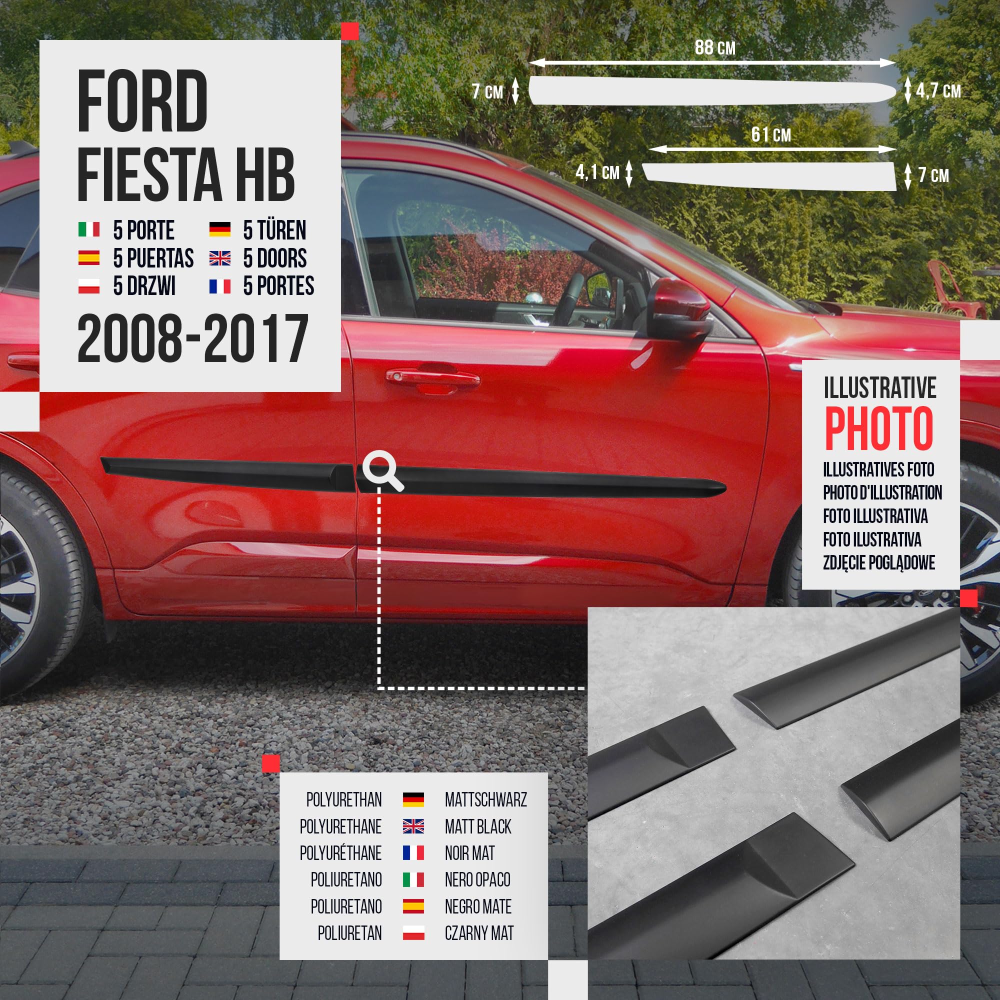 CARPOINT Modanatura Protettiva Portiera Cromata Per Auto, 2218520, Finto Cromo Accessorio Auto Regalo
