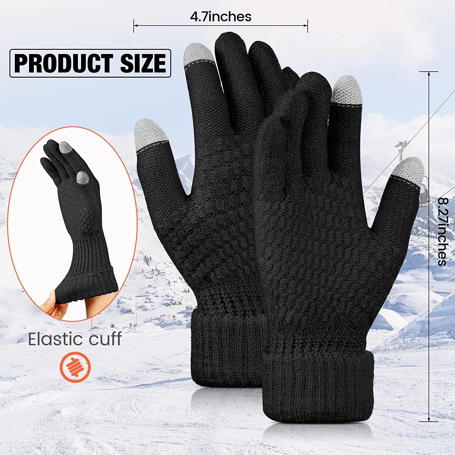 CHAMBYAL Cozy Winter Gloves for Women, Woolen Lined for Extra Warmth Multicolor Pack of 2 Free Size