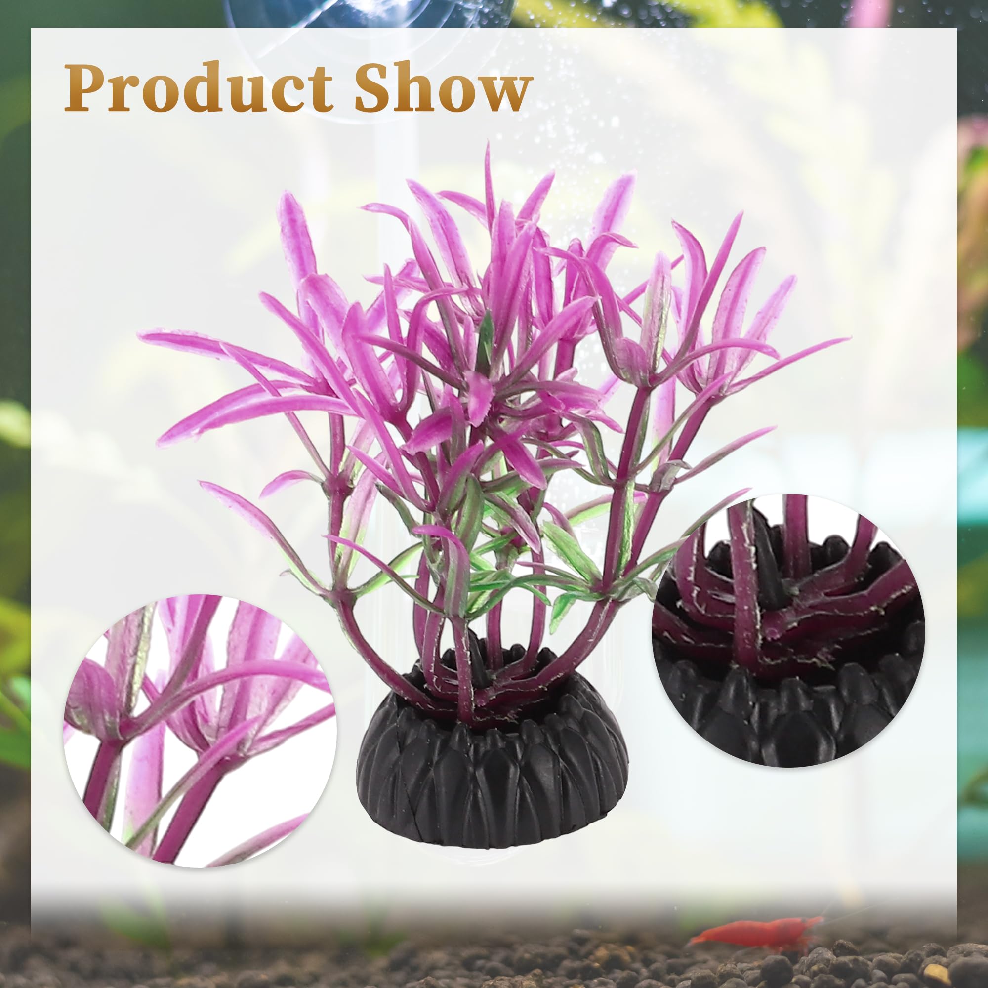 CAPASTEC Plastic Aquarium Plants, Small Aquarium Plastic Plants, Purple - Image 2