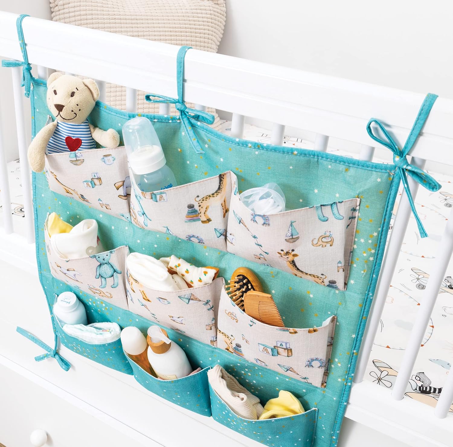 Pazar Kapısı Diaper Caddy Baby Nursery Crib Organizer
