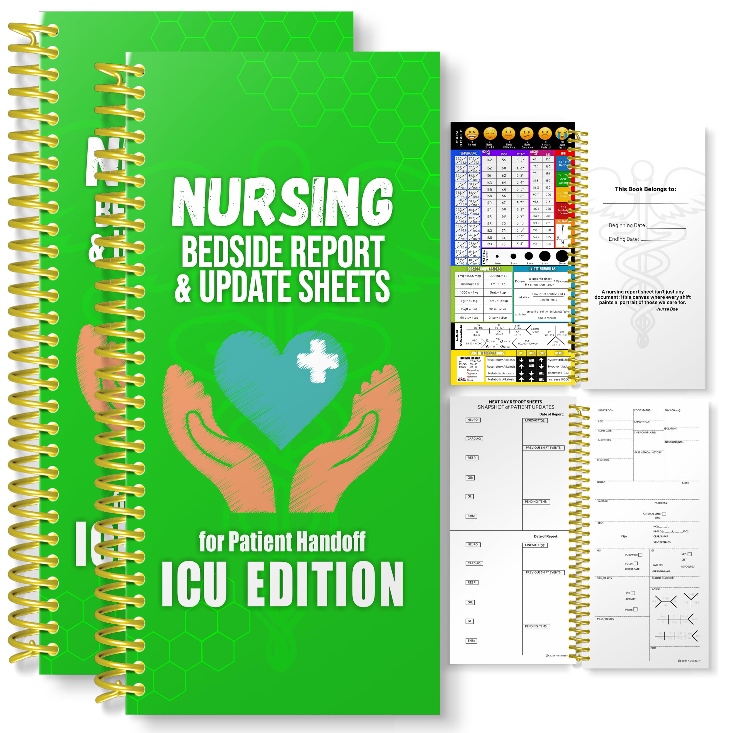 Amazon.com : ICU Nursing Templates Nurse Essentials Report Book